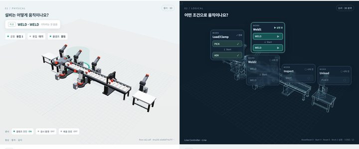 베이스 조립 라인 — 다섯 공정 여덟 장치